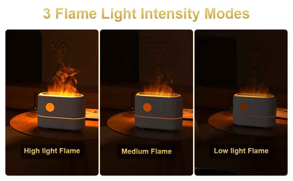 Essential Oil Diffuser with Flame Light, 3 Flame Light