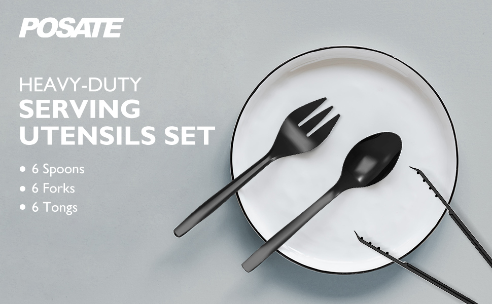 Plastic Serving Utensils, 9" Clear Disposable Utensils 18