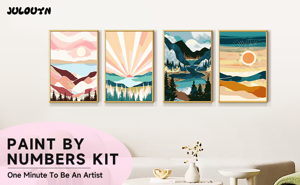 Julouyn 4 Pack National Park Paint by Numbers Kit for