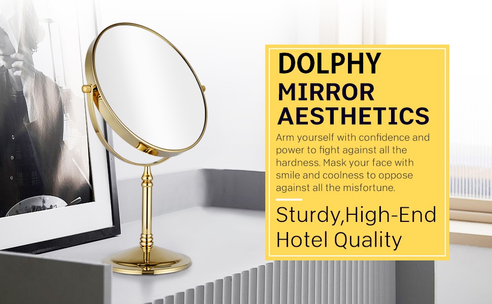 dolphy 5X magnifying mirror for bathroom makeup saving with LED light with suction magnification 