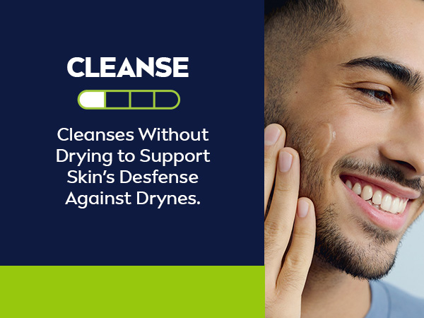 Cleanses without drying to support skin's defense against dryness