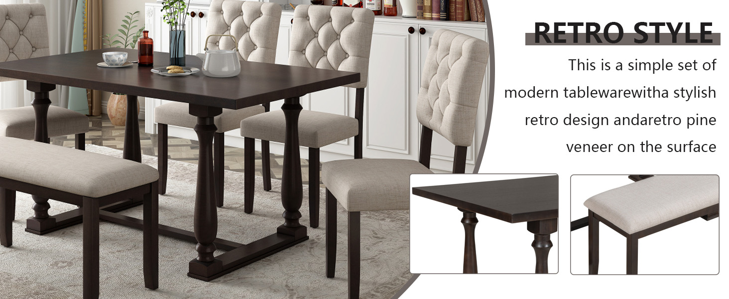 6 chair dining table set
