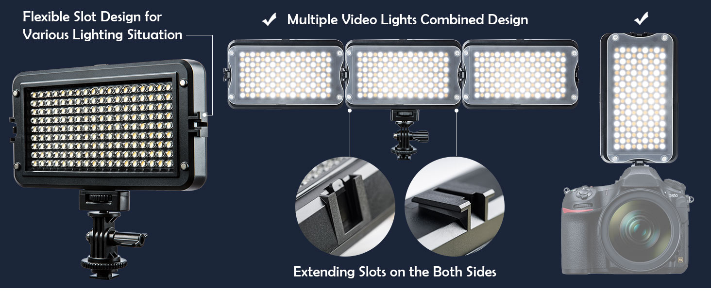 VILTROX VL162T CRI95+ LED Video Light, Portable on Camera Photo Light Panel