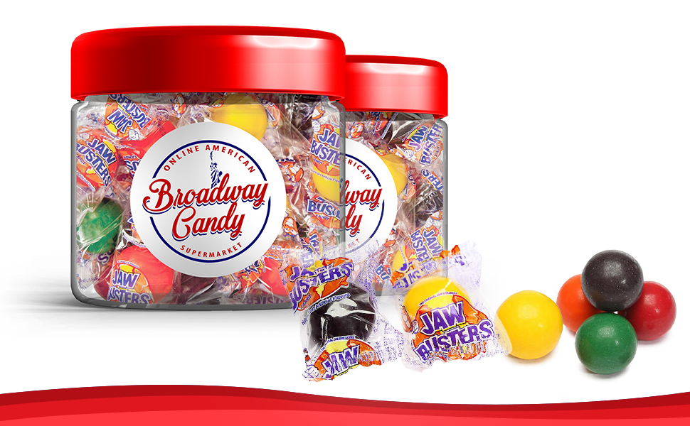 Broadway Candy Sweets Jar 350g Jaw Busters Mixed Flavours