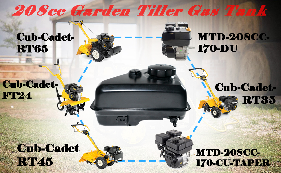 JMCHstore Gas Fuel Tank w/Roll Over Valve for MTD CUB CADET