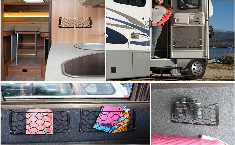 MIVIDE 6 Pack 36x18CM Storage Nets for Campervans, Cargo Nets for Van