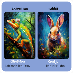 Chameleon and Rabbit. My first bilingual animal book images