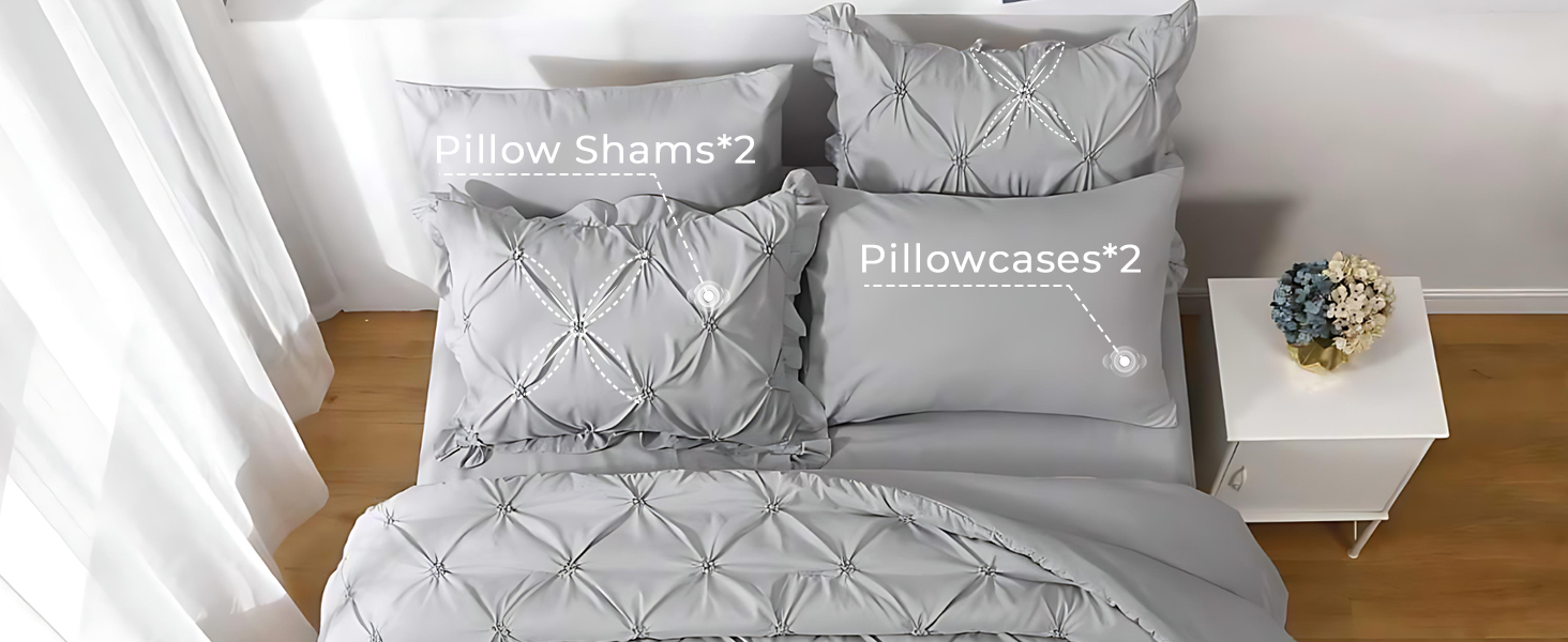 JOLLYVOGUE Grey Queen Comforter Set