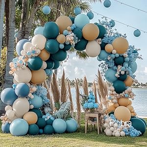 blue tan ballons