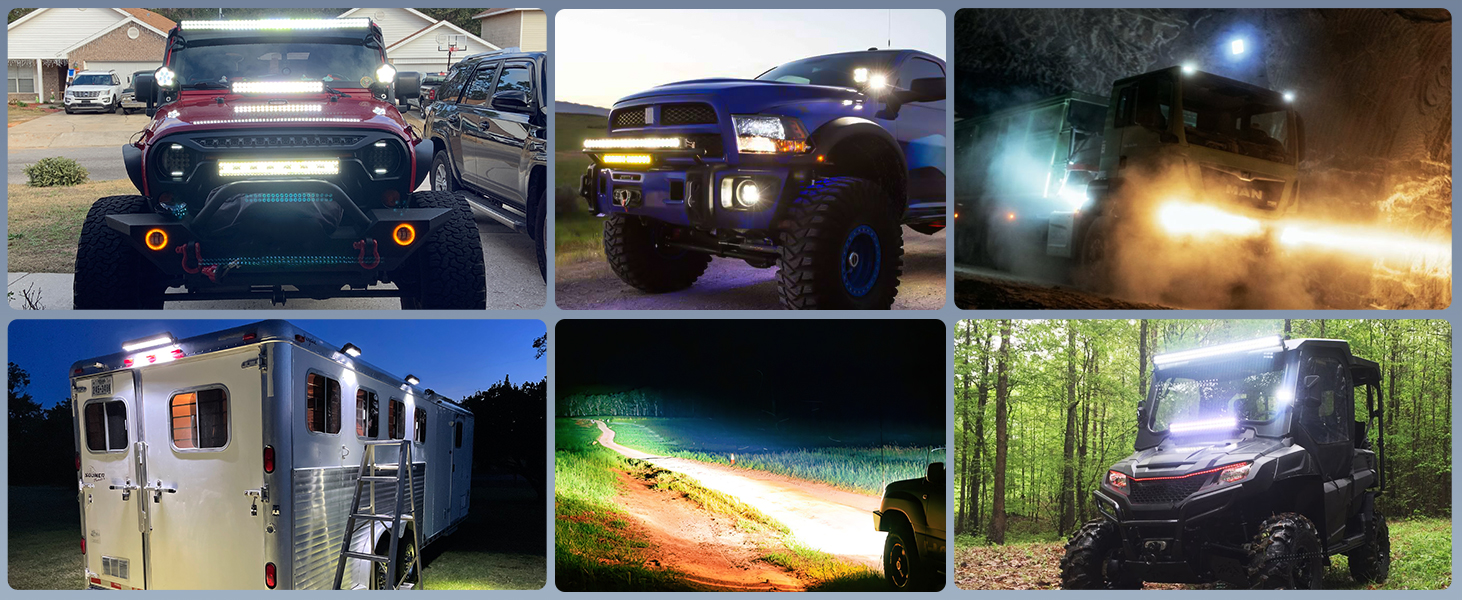 Nilight 20Inch 420W Triple Row Spot Flood Combo Led Light