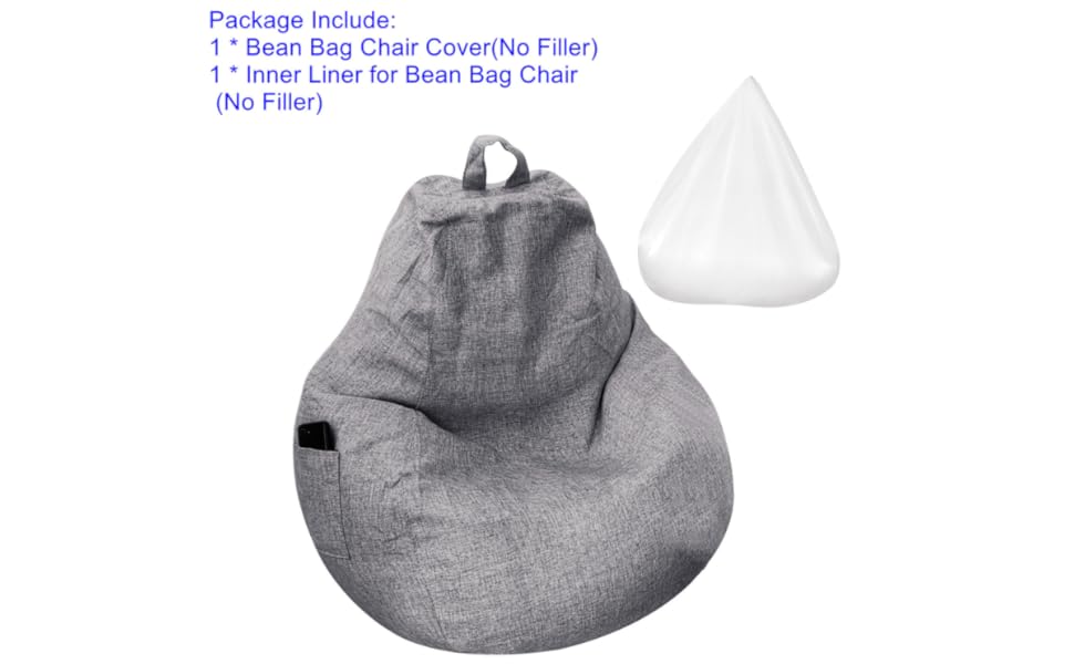 KOCKABC Bean Bag Chair Cover with Inner Liner (No Filler