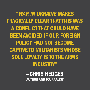 Praise from Chris Hedges for War in Ukraine: Making Sense of a Senseless Conflict