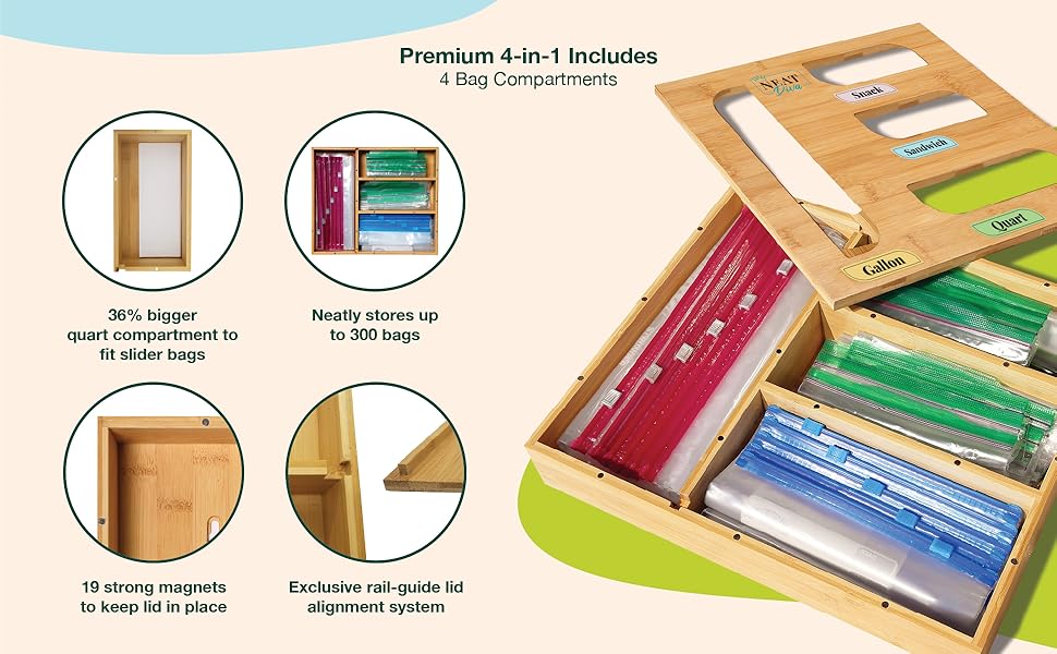 Neat Diva Ziplock Bag Organizer, Plastic Bag Organizer