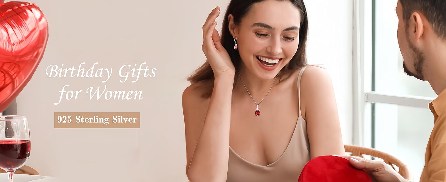oval birthstone necklace for women