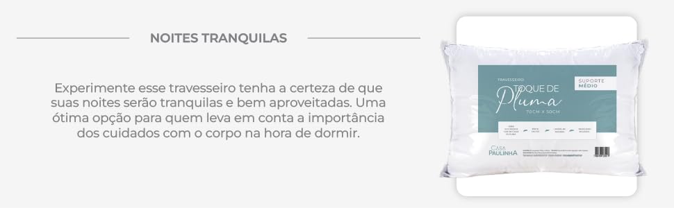 Travesseiro Toque de Pluma Pena Percal 180 Fios 50x70cm Lavável