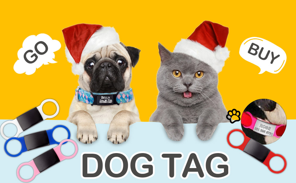 HiPeep Dog Tags Personalized Pets ID Tag Engraved Slide on Cats Dogs