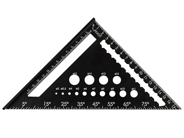 Amazon.co.jp: Beslands三角定規 木工用 18*18cm アルミ合金 丸