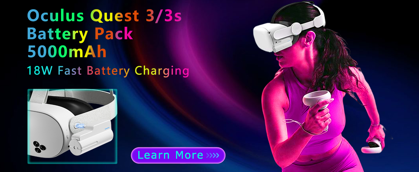 oculus quest 3S/3/2 battery pack 5000mAh can extend your VR playtime