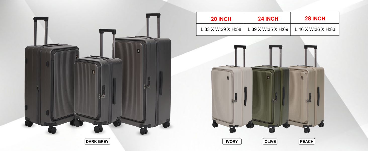 Unbreakable hard trolley luggage with expandable feature, TSA approved lock and 360 degree wheels
