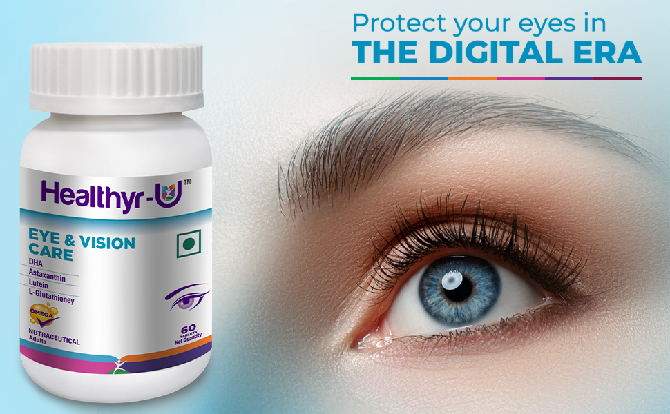 HealthyU Eye & Vision Care Astaxanthin, Lutein, Glutathione and DHA