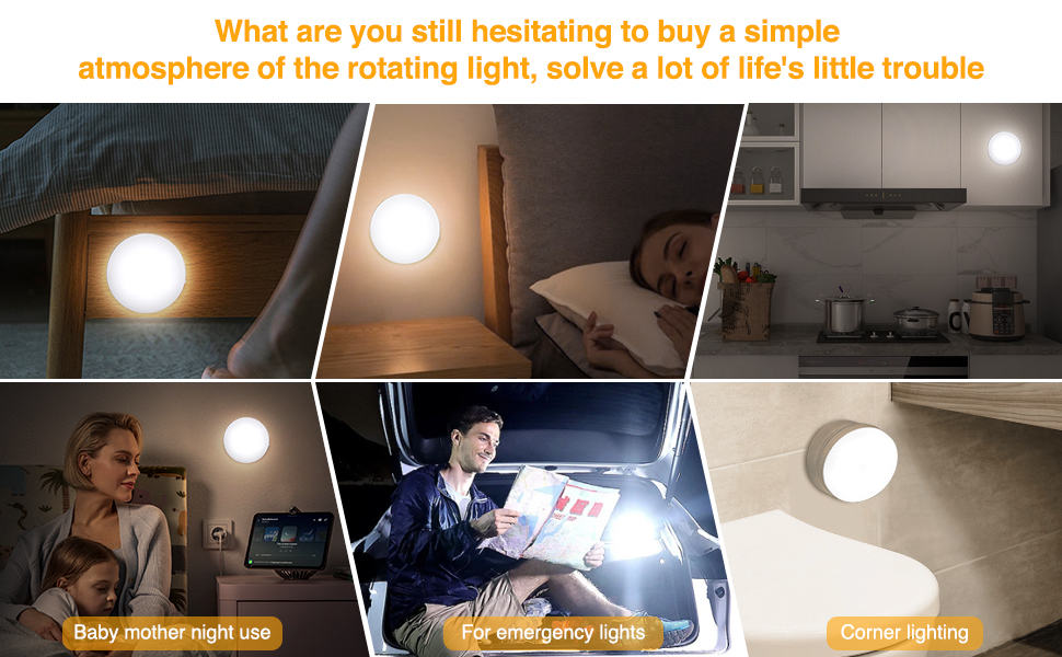 Motion Sensor Night Light, 360° Rotating LED Night Light Light