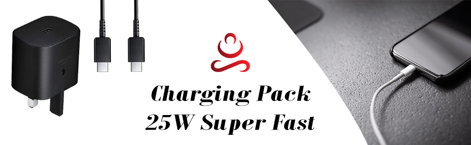 25W Samsung Fast Charger Plug With 1.5M USB C Cable