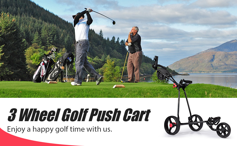 Costway 3 Wheel Golf Push Cart