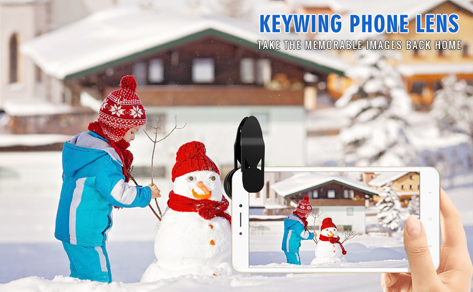 KEYWING Phone Lens Kit 9 in 1 Phone Camera Lens, Zoom Lens+198° Fisheye +0.35X Super