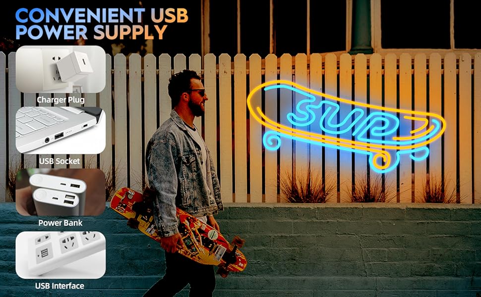 CONVENIENT USB POWERED NEON LIGHT SIGN