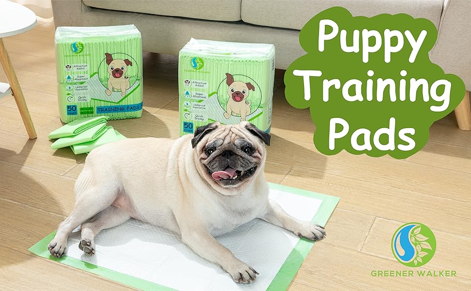 GREENER WALKER Dog Training Pads, 56 x 56cm Puppy Pee Pad with Anti
