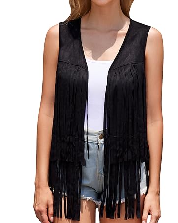 women fringe vest