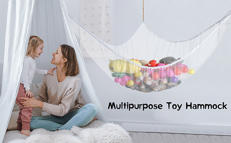 84 Inch Stuffed Animal Storage Hanging Net Toy Storage Hammock Hanging