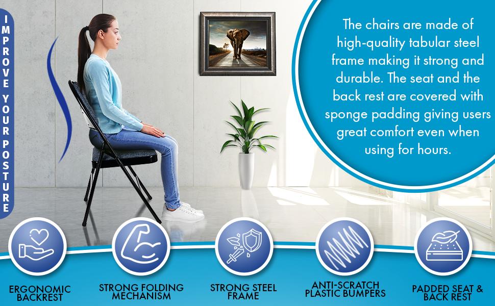 Premium Folding Chair Dinning Desk Event Office Home