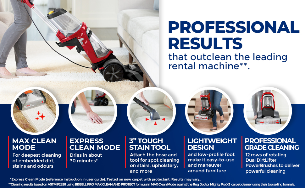 Bissell Carpet Cleaner Proheat 2X Revolution Max Clean Mode