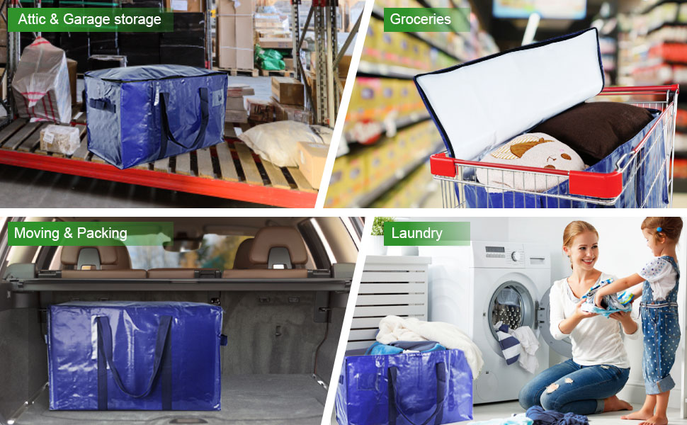 6 Pack Moving Bags,Heavy Duty Extra Large Packing Bags for