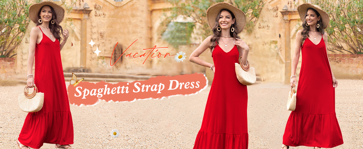 spaghetti strap long dress