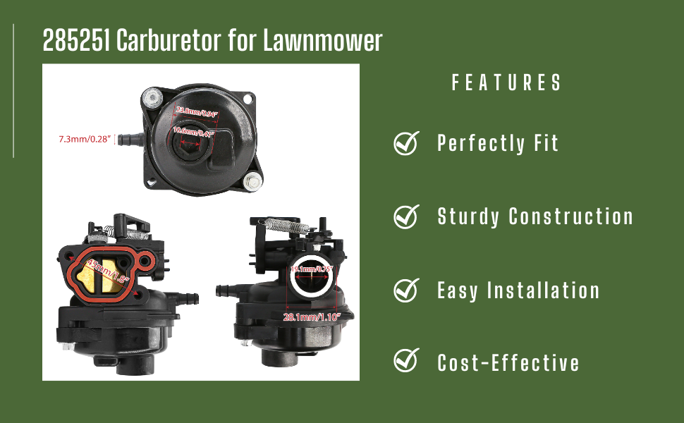 Amazon.com: 285251 Carburetor for Lawnmower, Compatible with