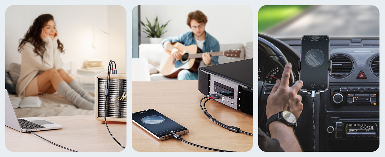 ZOOAUX USB C to RCA Audio Cable, Type C to 2RCA Male Jack