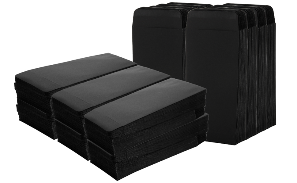 Lyellfe 300 Pack Money Envelopes for Cash, Black Cash