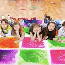Liquid Sensory Floor Tiles 30 x 30 cm Playroom Dance Floor Square Colourful 4 Tiles