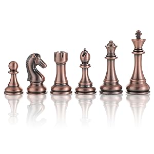 15-Inch Large Metal Chess Set for Adults