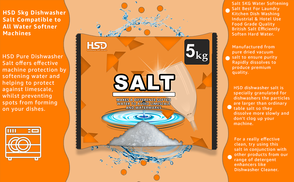 dishwasher salt 5kg, powerful dishwasher salt, softener salt, for laundry kitchen dishwashing