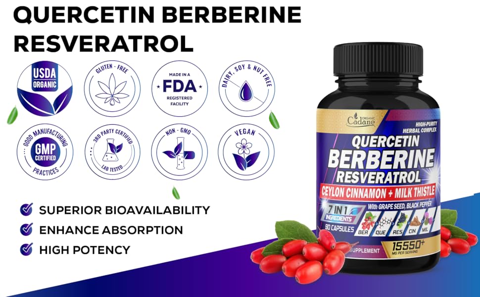 7in1 Pure Berberine Capsules 15550mg Concentrated with
