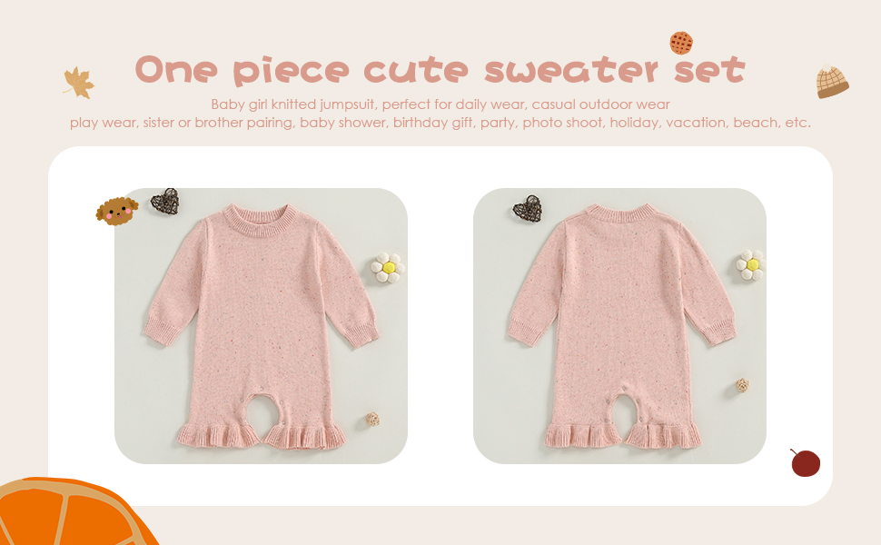 Classic baby girl sweater romper