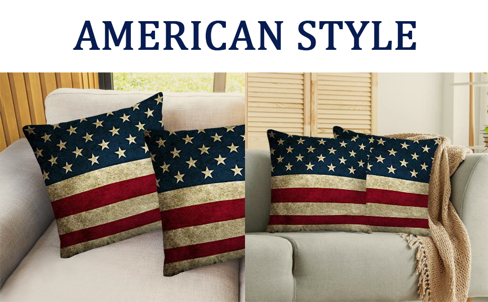 Amazon.com: Retro American Flag Patriotic 4th of July Pillow