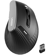Vertical Mouse Wireless, 2.4G Rechargeable Mouse with Battery Indicator,4 Level DPI,Ergonomic Des...