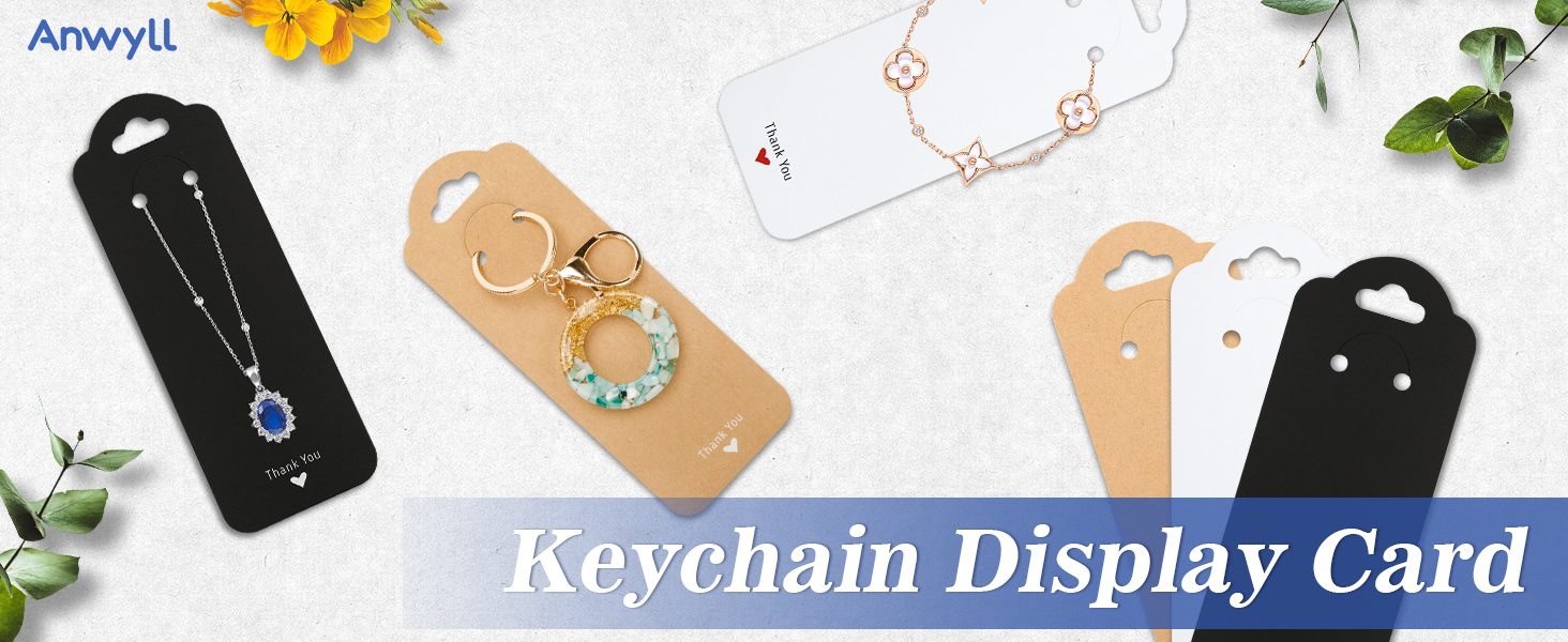 Anwyll Keychain Display Cards, 100 Pcs Kraft Keychain