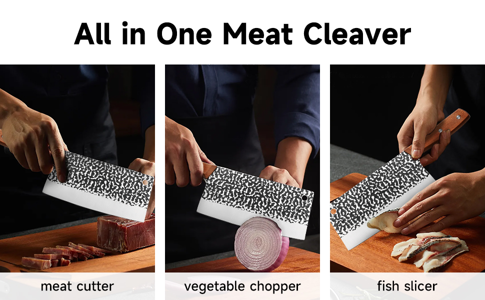 Meat Cleaver, 7 inches Professional Serbian Cleaver Knife