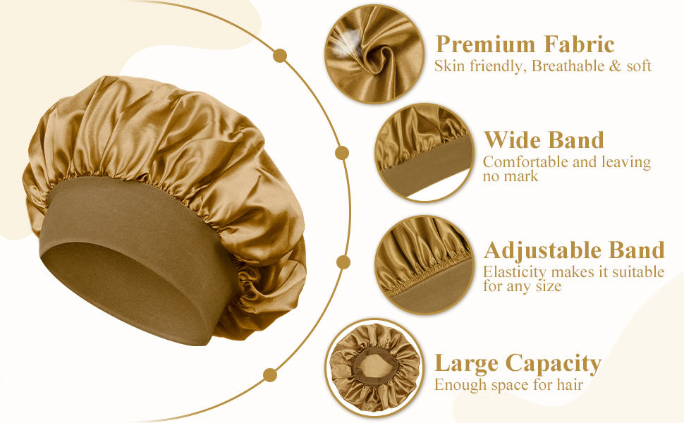 High-quality fabric and wide band, comfortable and traceless, covers all hair.