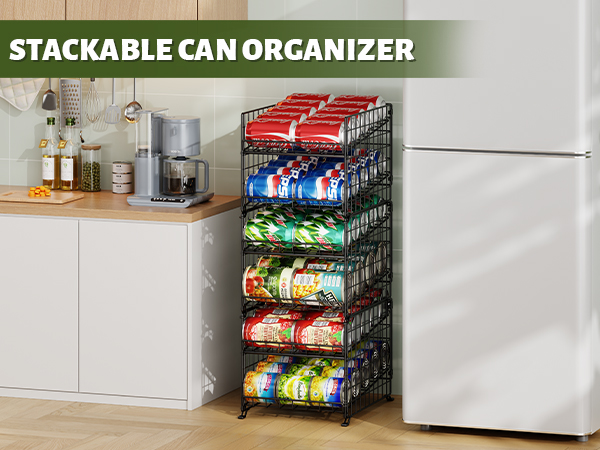 Amazon.com: JKsmart 2 Pack 2 Tier Stackable Can Organizer